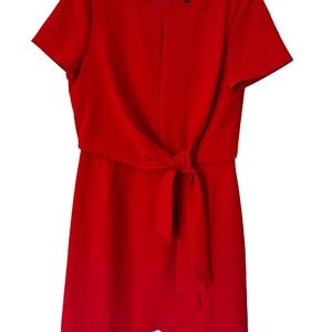 Orange Tahari/Arthur Levine Sheath Dress with Crew Neck